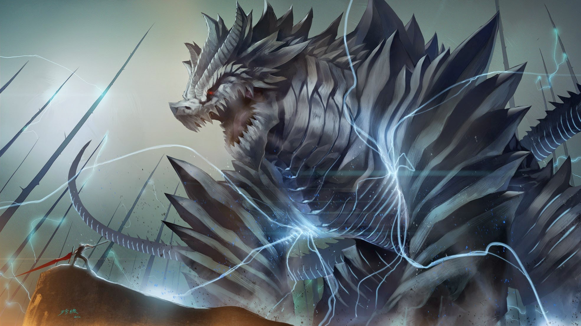Lightning Dragon Wallpaper Dragons Monsters Battles