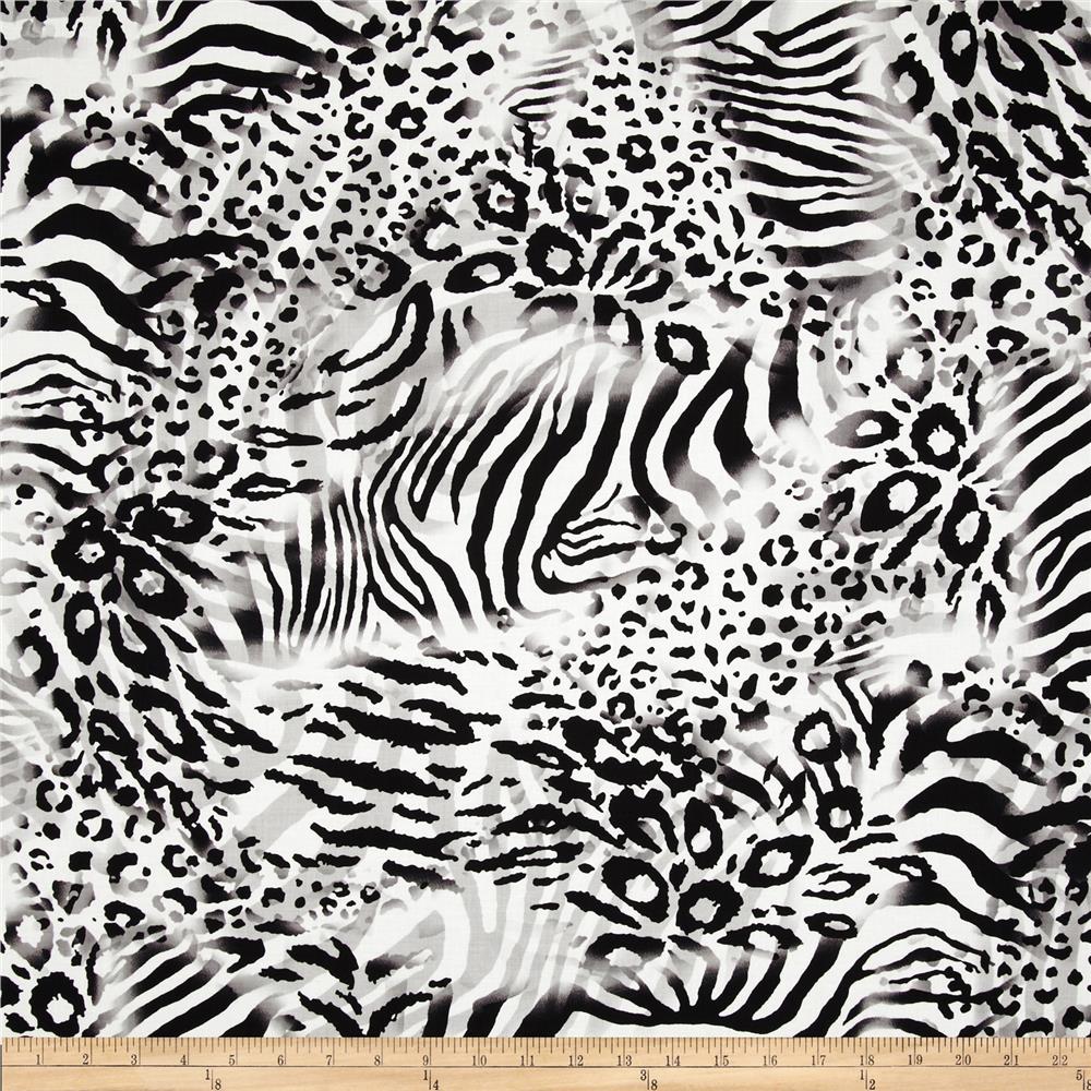 Leopard Print Pattern Black And White Close Wild Skins Animal