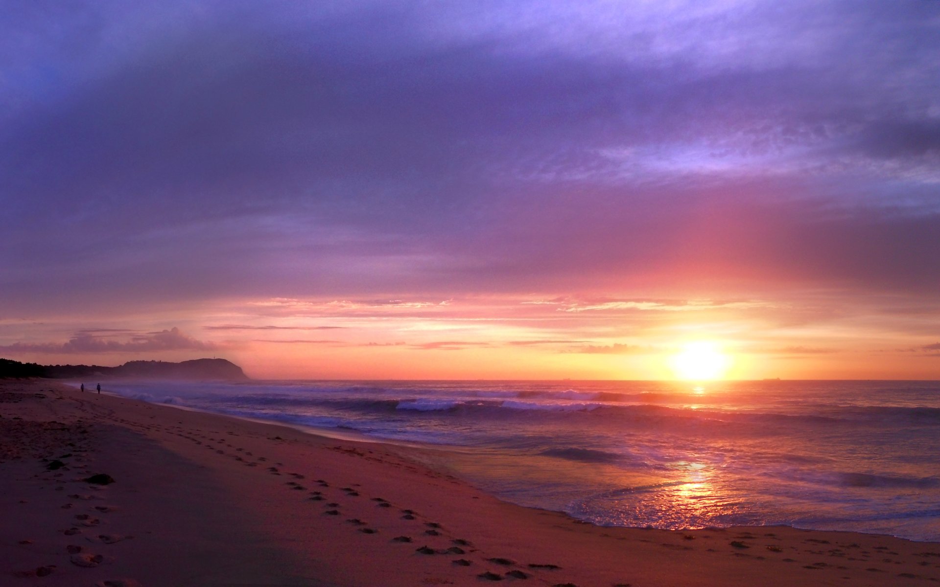 Img Purple Sunset On The Beach HD Wallpaper Jpg