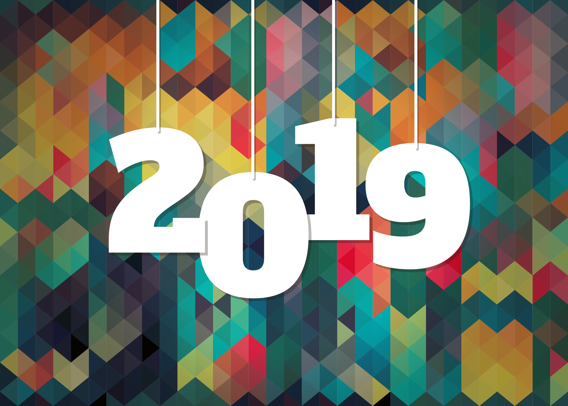 Colorful Background For 2019 New Year Celebration