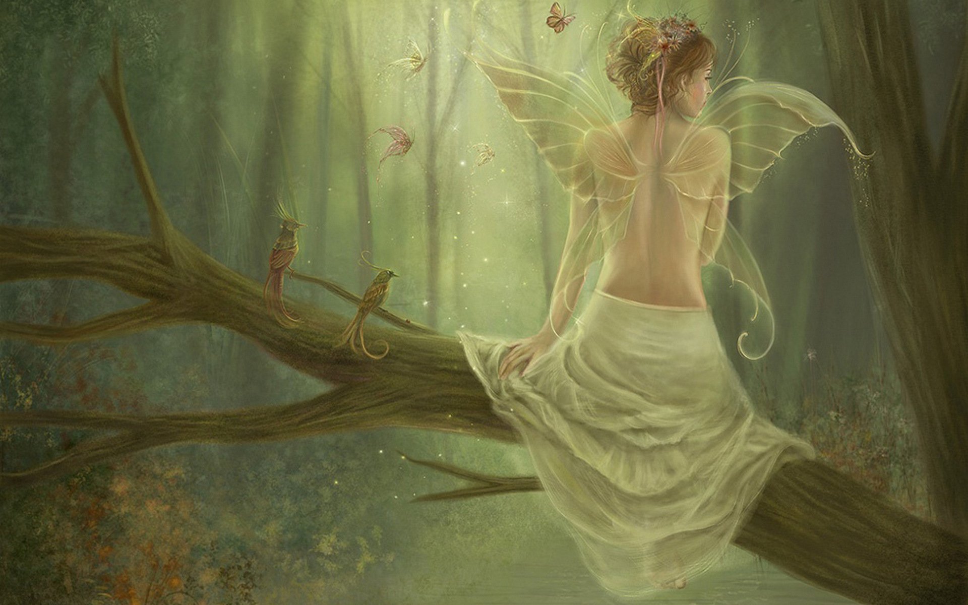 Enchanting Fairy In A Dreamy Forest Wallpaper