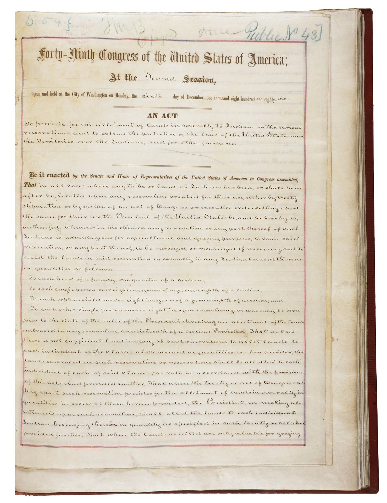Dawes General Allotment Act History Significance Facts