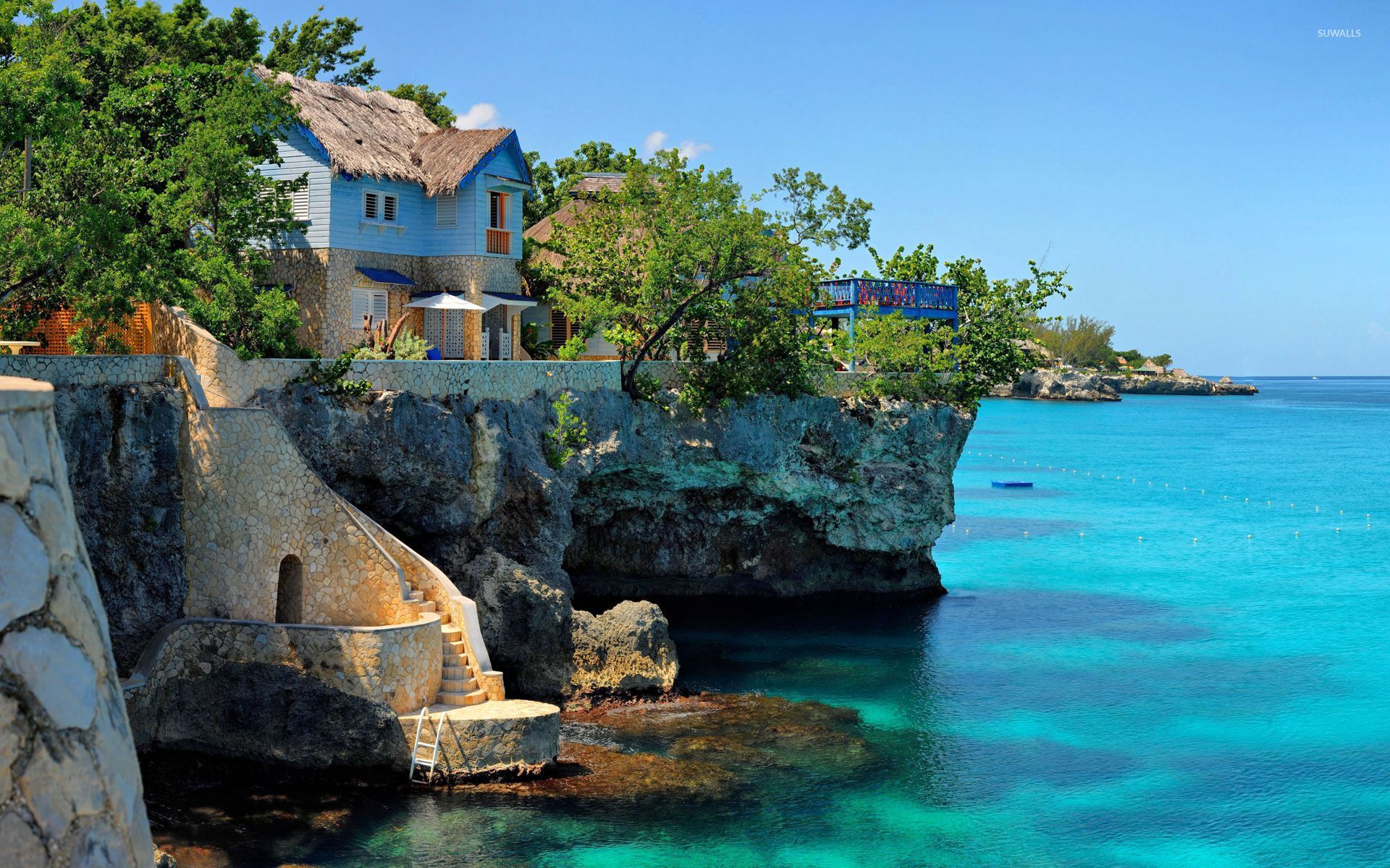 Coastal House In Negril Jamaica Wallpaper Beach