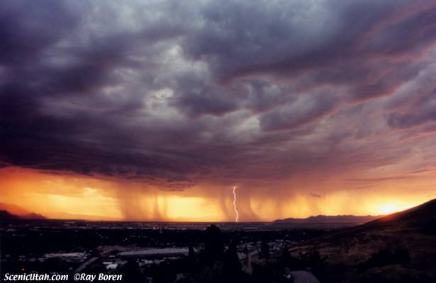 Lightning at Sunset   Scenic Utah Photography