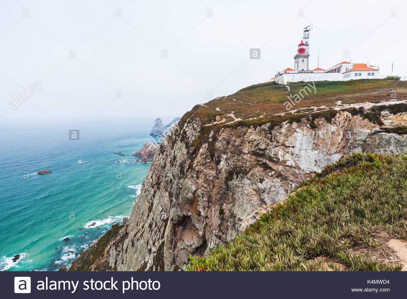 Landscape Of Cabo Da Roca With The Lighthouse On Background It Is