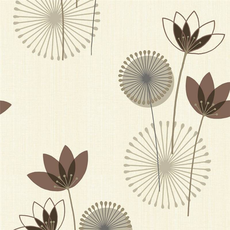  Brown Cream   75463   Akina   Floral   K2   Holden Decor Wallpaper