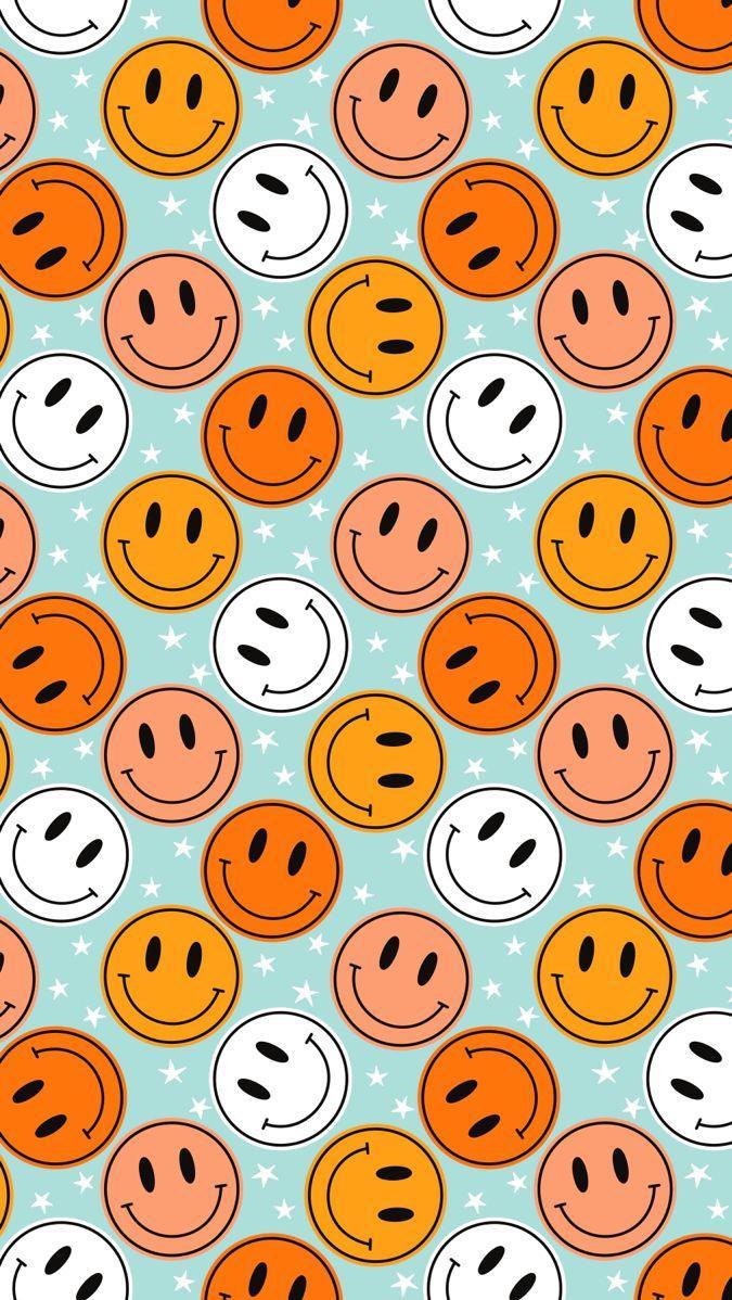 Wallpaper Background Smiley Face Preppy Cute