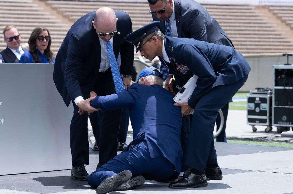 Biden Falls At Graduation But Gets Back Up And Finishes Ceremony