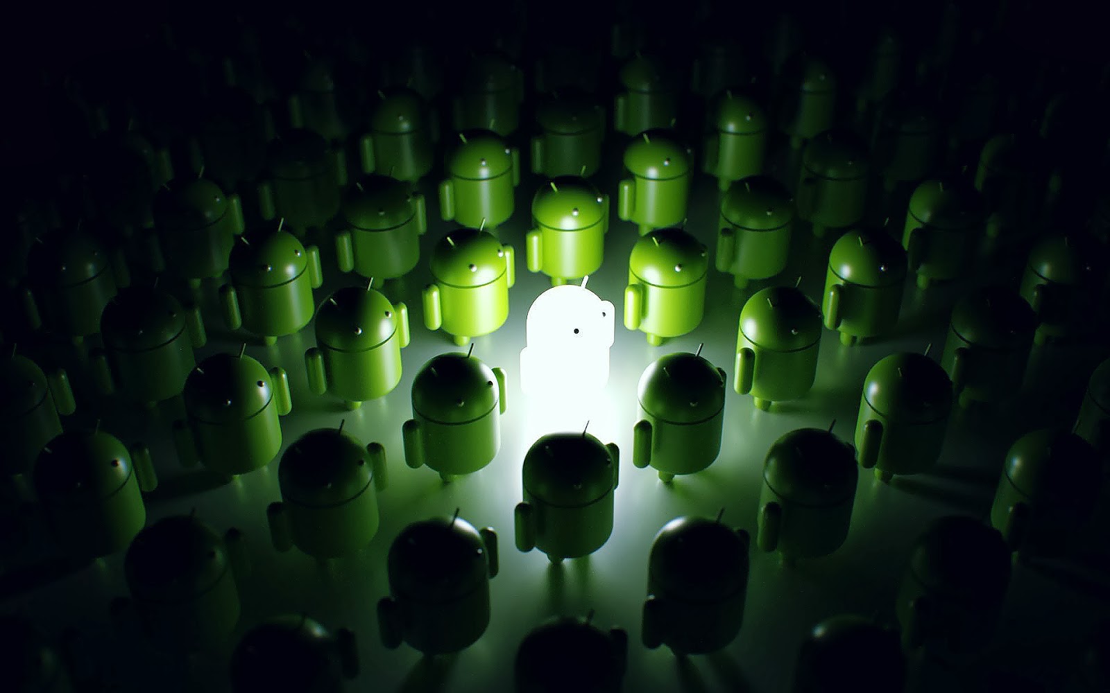 Schwarze Android wallpaper mit grnen android roboter HD Android