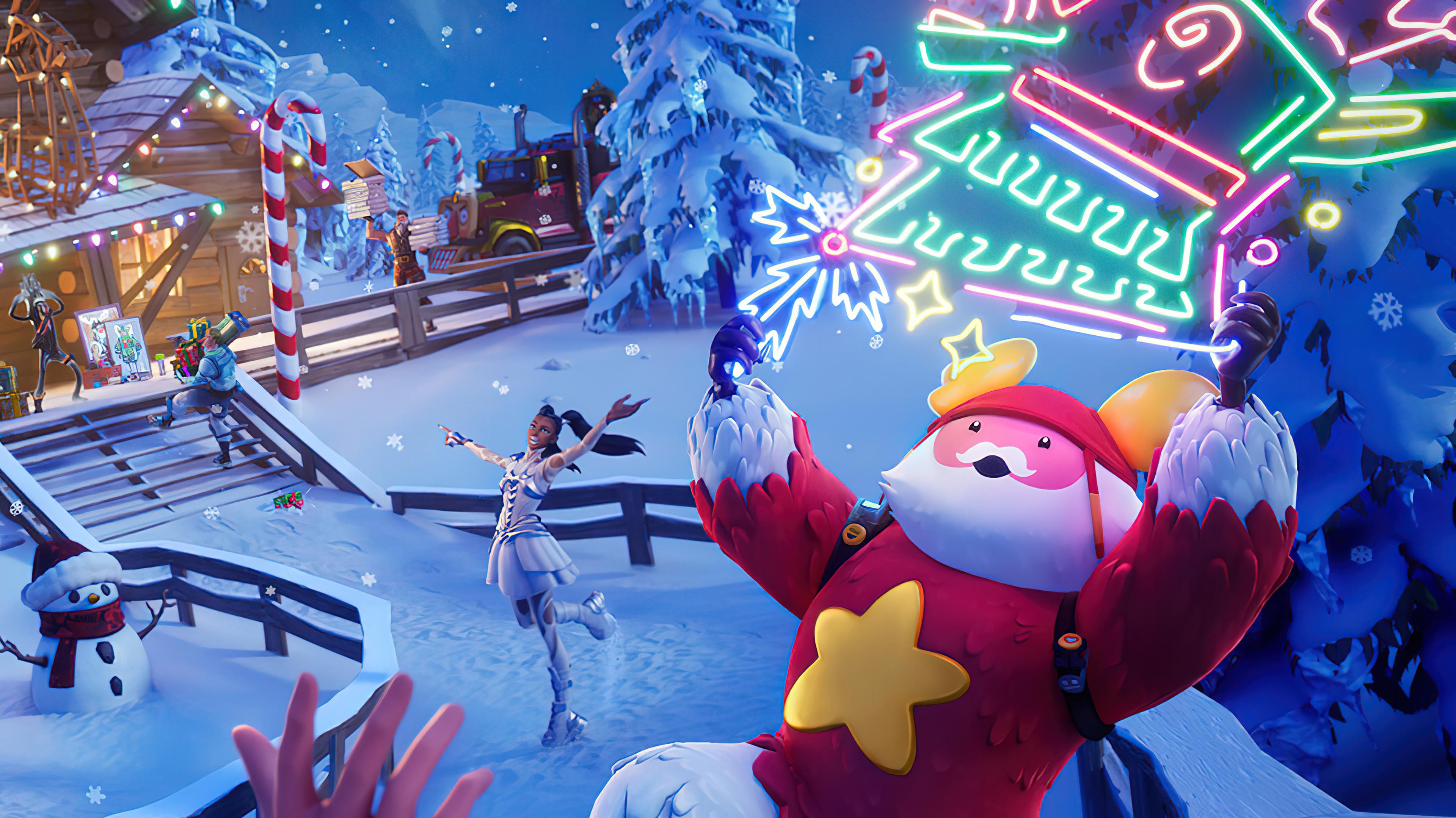 Fortnite Winterfest Guff Gringle 4k Wallpaper iPhone HD Phone