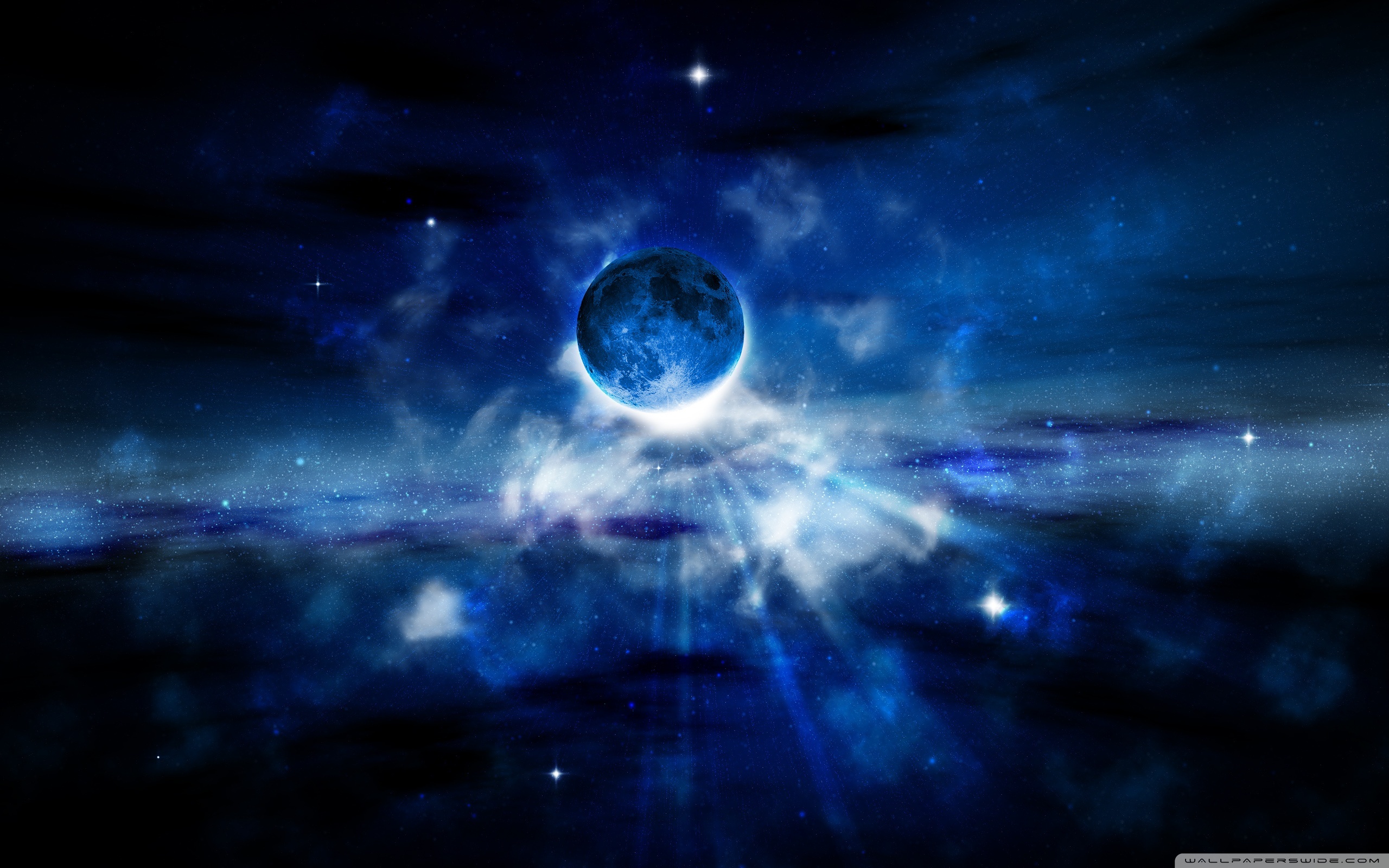 Black And Blue Moon Wallpaper The Art Mad