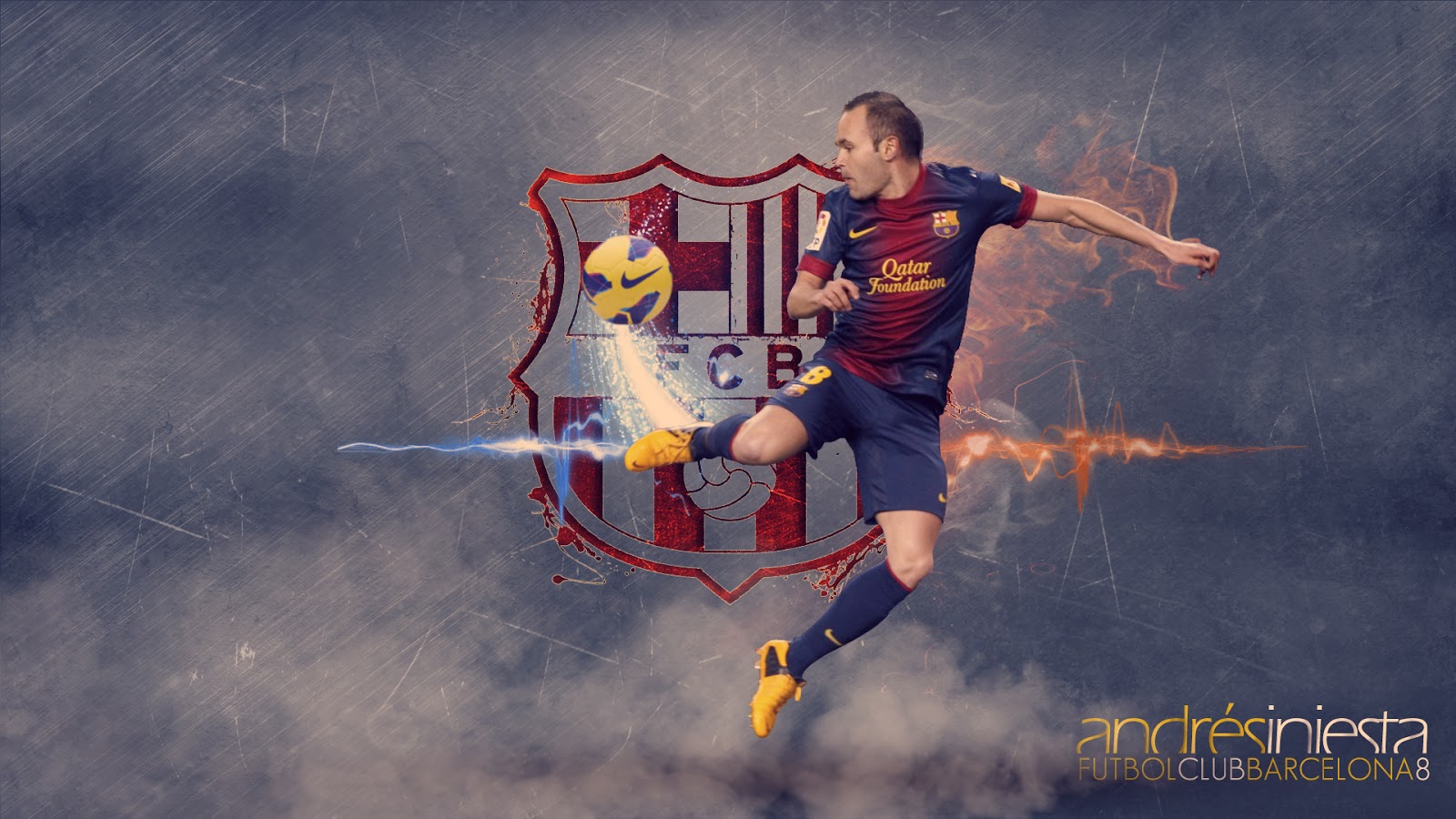 Andres Iniesta Barcelona Wallpaper Background HD For