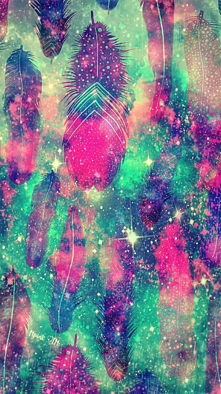 Falling Feathers Galaxy Wallpaper Androidwallpaper