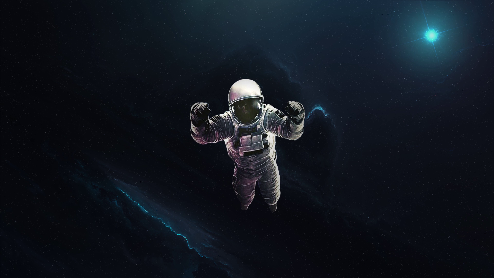Astronaut Floating In Space 1080p Wallpaper