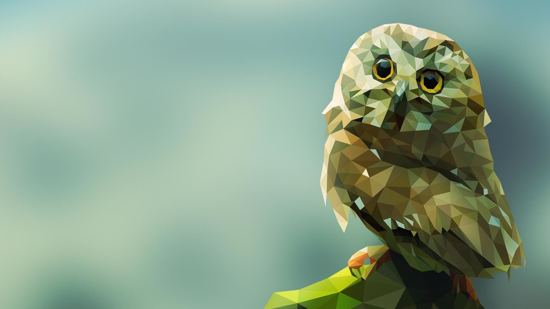 HD Wallpaper Bird Owl Polygonal Low Poly Art Geometry