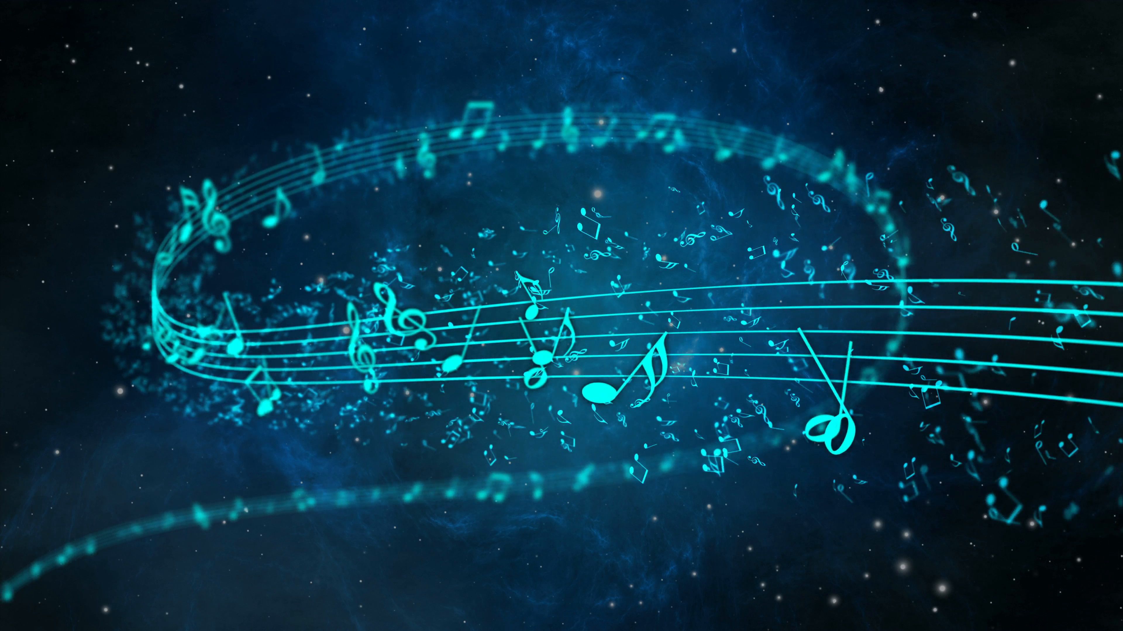 Animated Background With Musical Notes Music