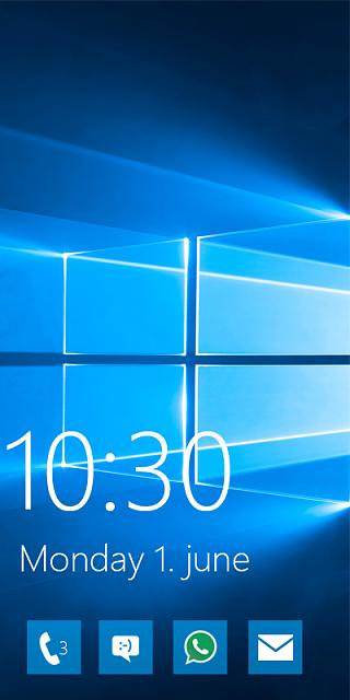 Windows 10 Mobile lockscreen