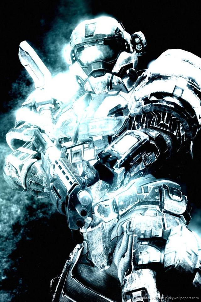 Master Chief In Blue Halo Wallpaper For iPhone