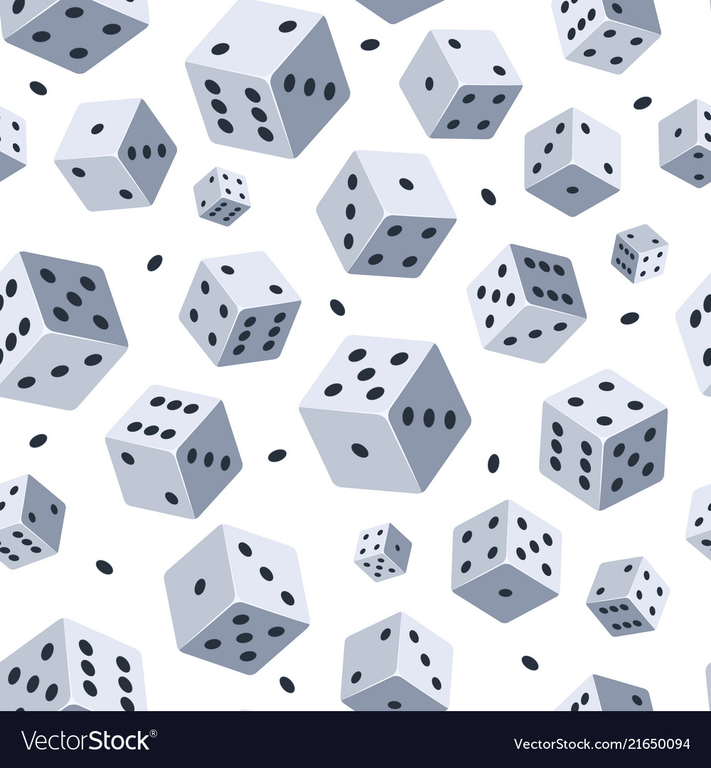 Dice Pattern Seamless Background With Royalty Vector