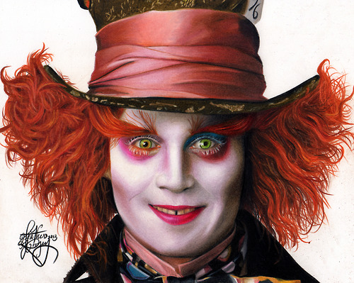 Drawing Johnny Depp As The Mad Hatter By Heatherrooney