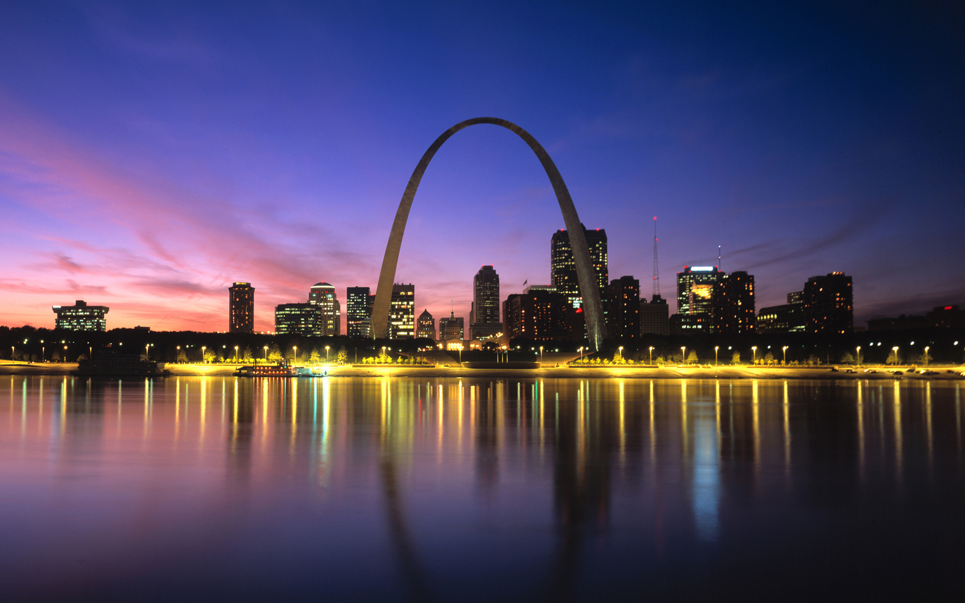 Wallpaper Arch Evening City Gateway St Louis Missouri