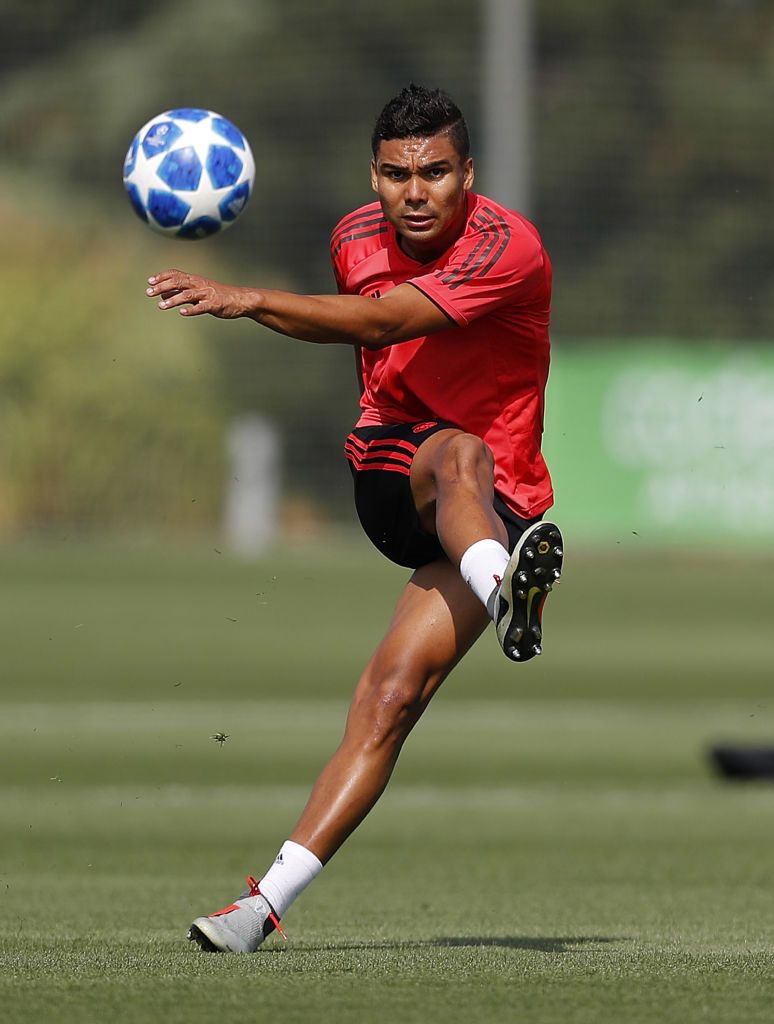 Casemiro Of Real Madrid In Action During A Training Session At