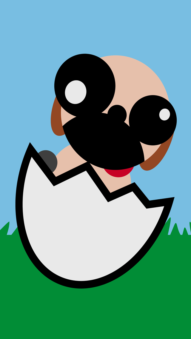 Phone Wallpaper Pug Egg A Cute Cartoon Background