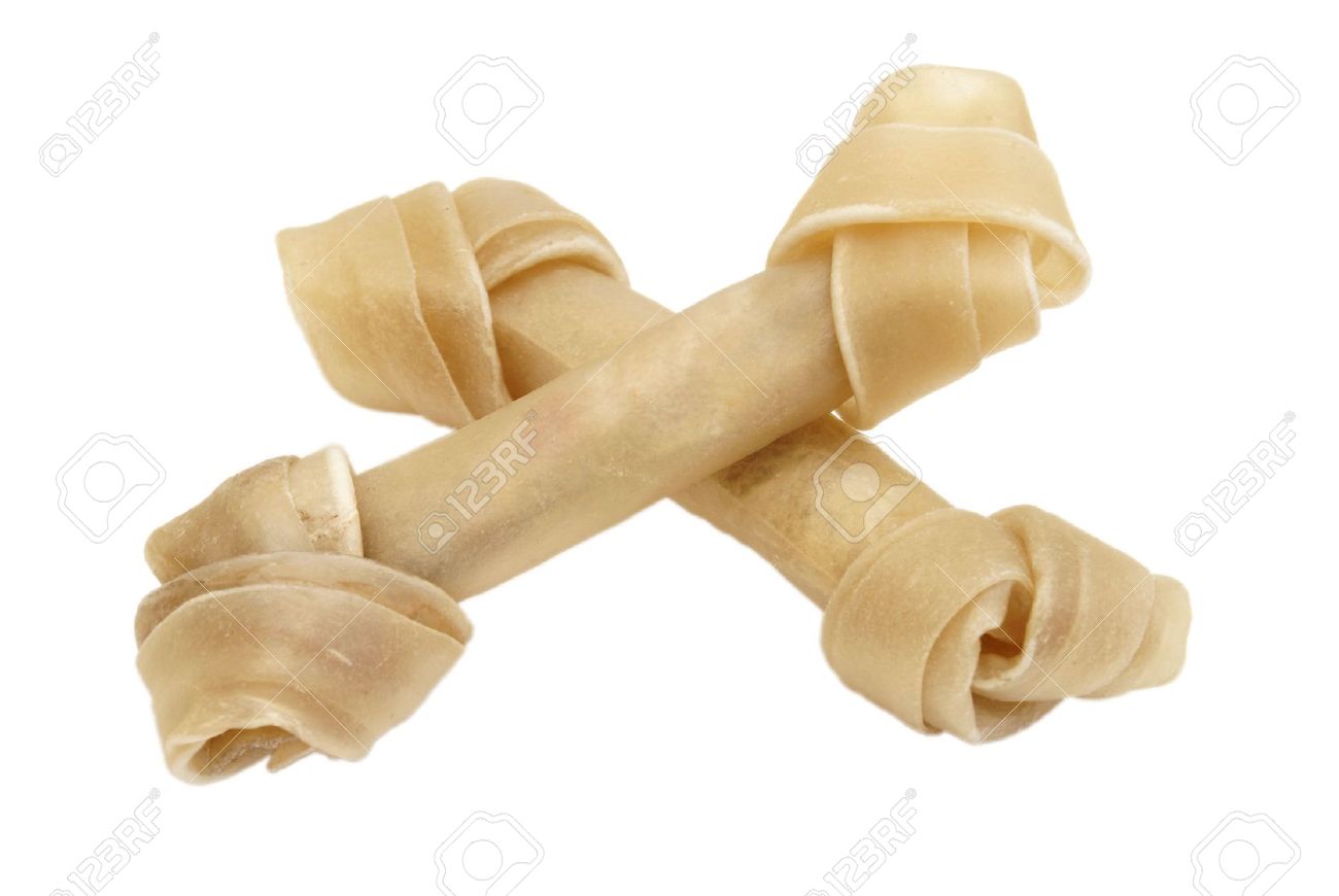 Free download A Couple Of Rawhide Dog Bones On White Background Stock