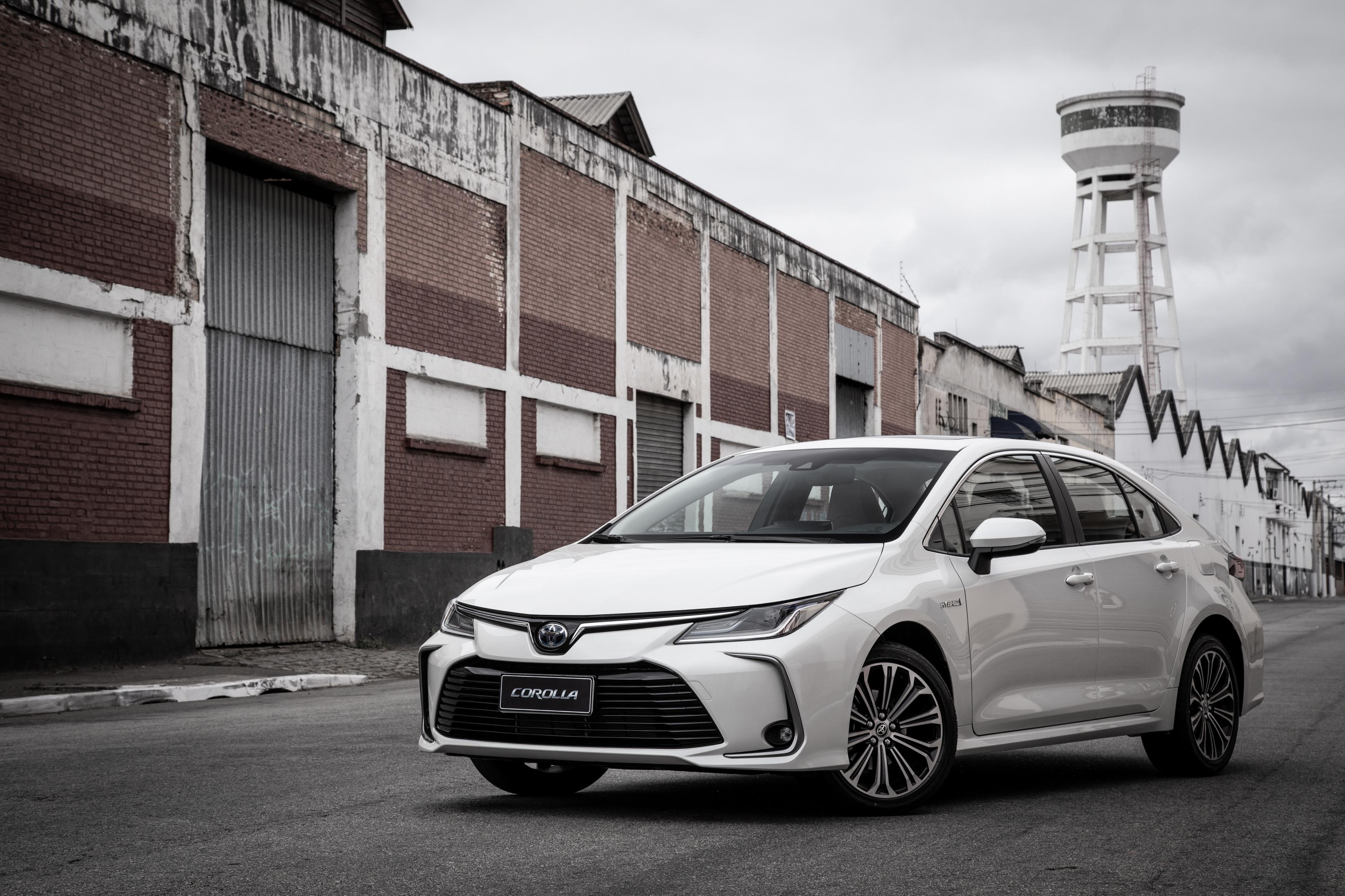 Hybrid Car Compact White Toyota Vehicle
