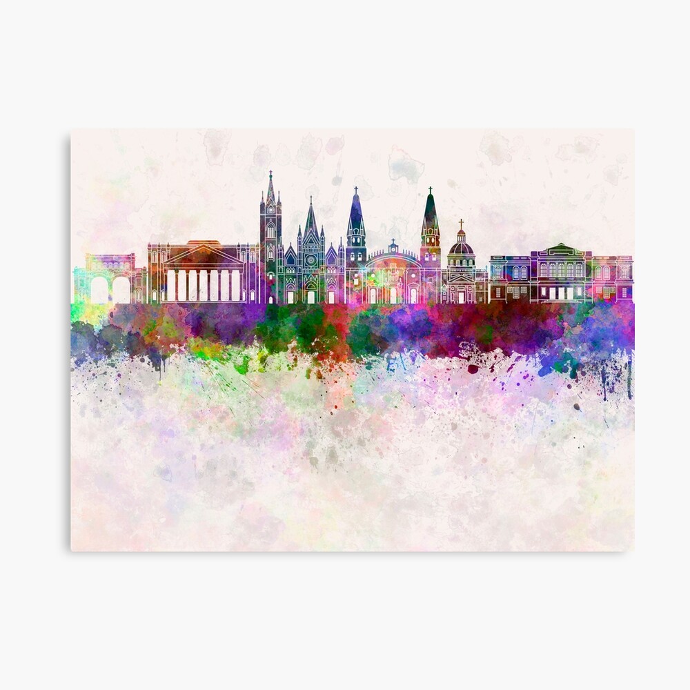 Guadalajara Skyline In Watercolor Background Photographic Print