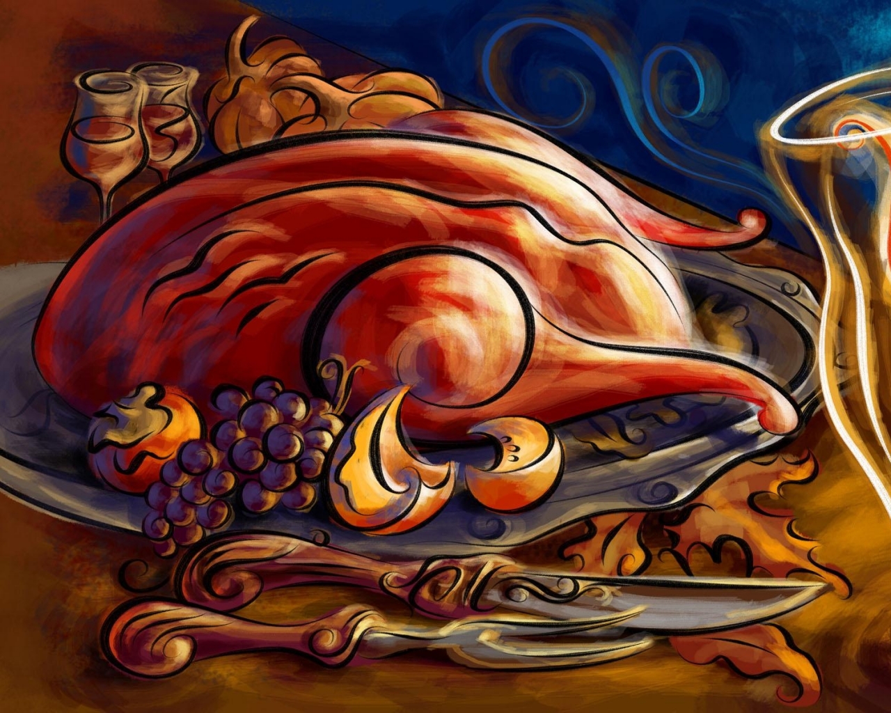 turkey thanksgiving candles turkey bird 1920x1200 wallpaper Art HD