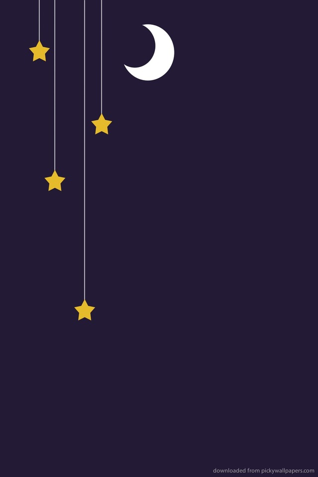 Minimal Moon And Stars Wallpaper For iPhone