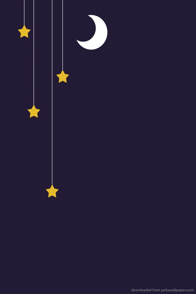 Minimal Moon And Stars Wallpaper For Iphone