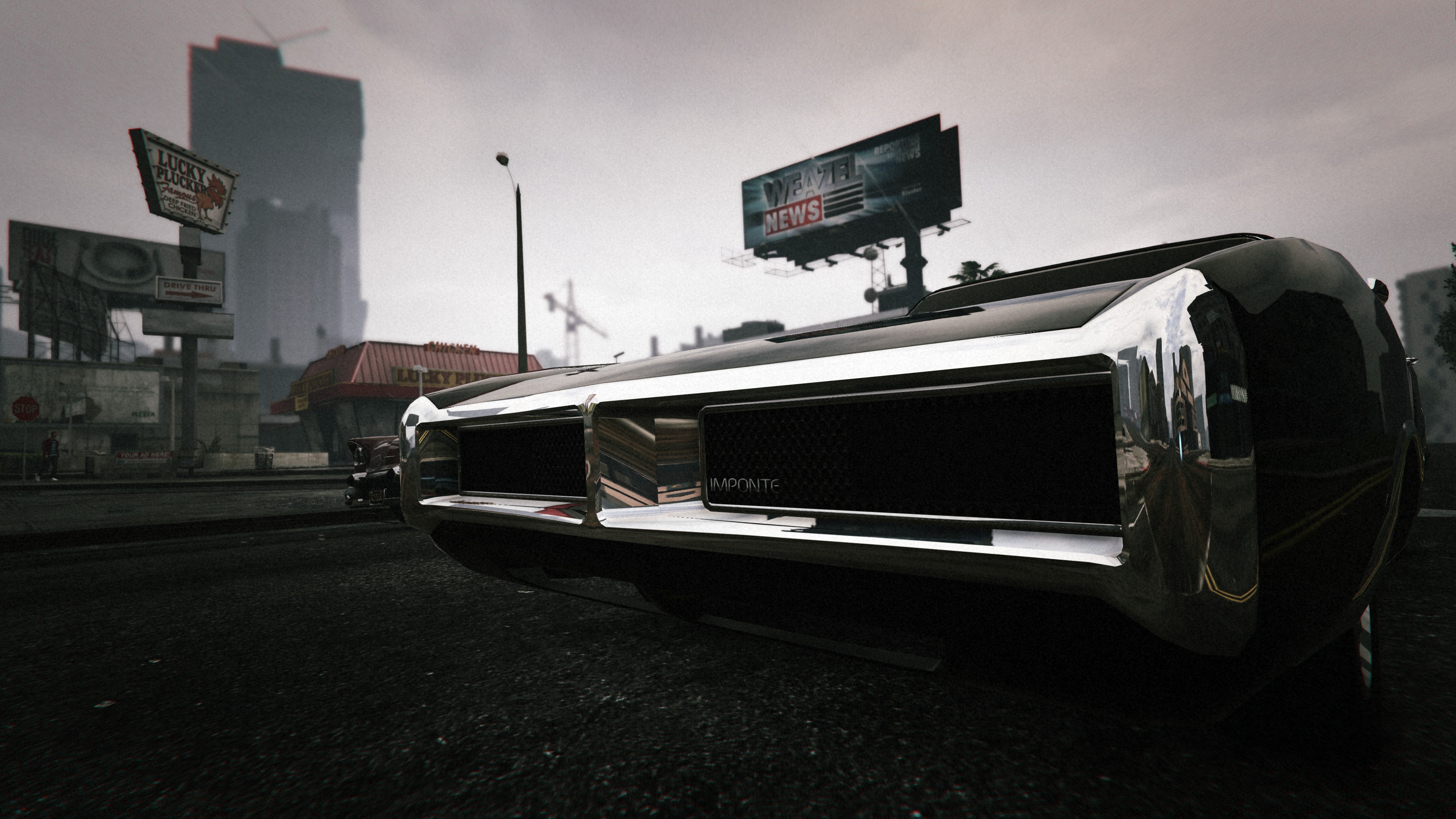 City Reflection Vehicle Car Video Game Grand Theft Auto V 4k Ultra HD Wallpaper