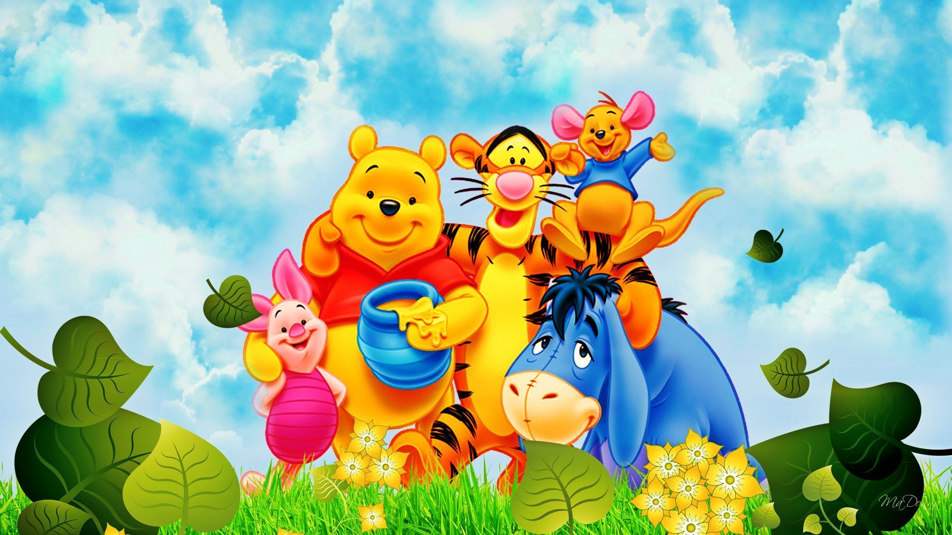 Winnie The Pooh Looking For Honey Cartoon Image Wallpaper Hd 1920x1200   Wallpapers13com