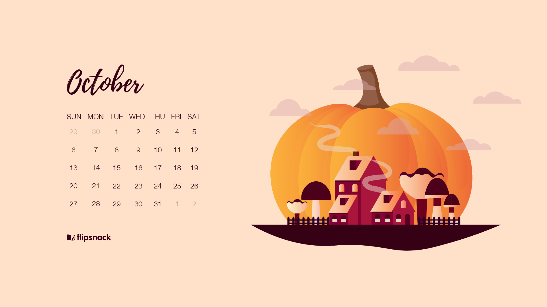 October Wallpaper Calendars Flipsnack