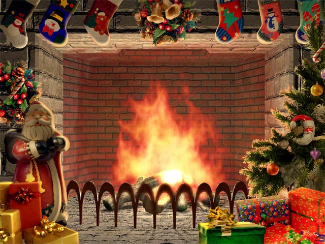 animated christmas fireplace wallpaper