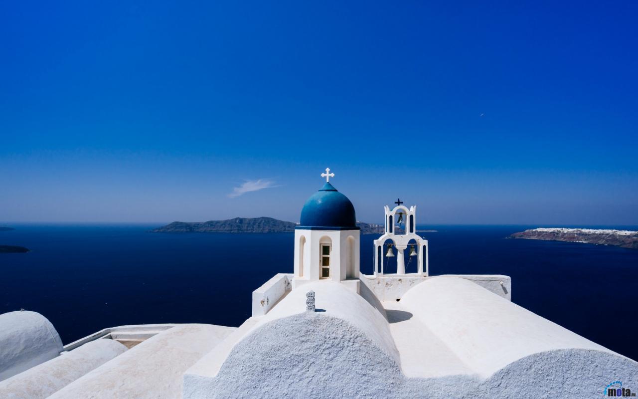 Santorini Greece X Widescreen Desktop Wallpaper And
