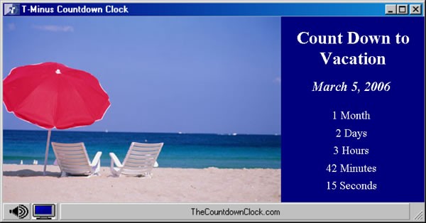 Minus Vacation Countdown T Clock