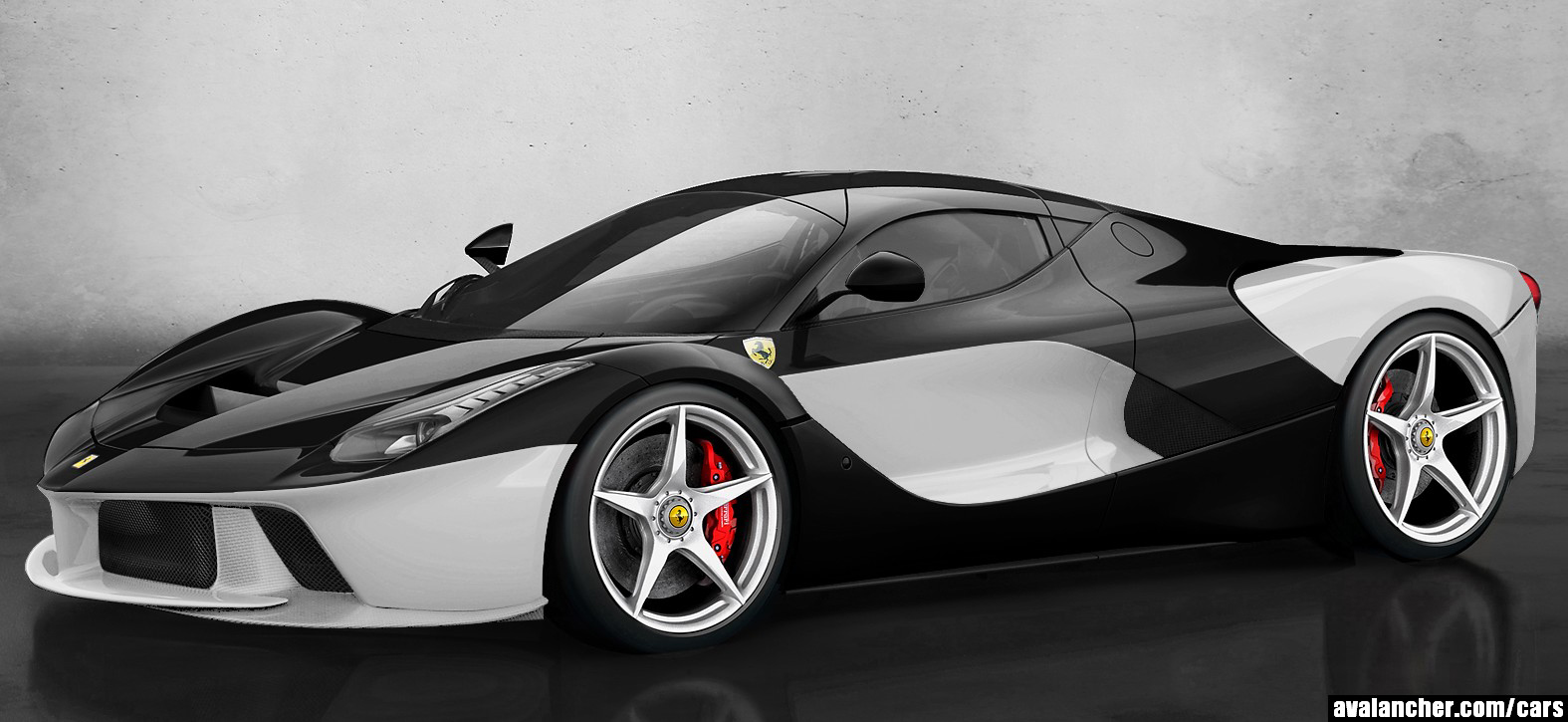Ferrari LaFerrari Black White Model Cars Magazine 1575x725