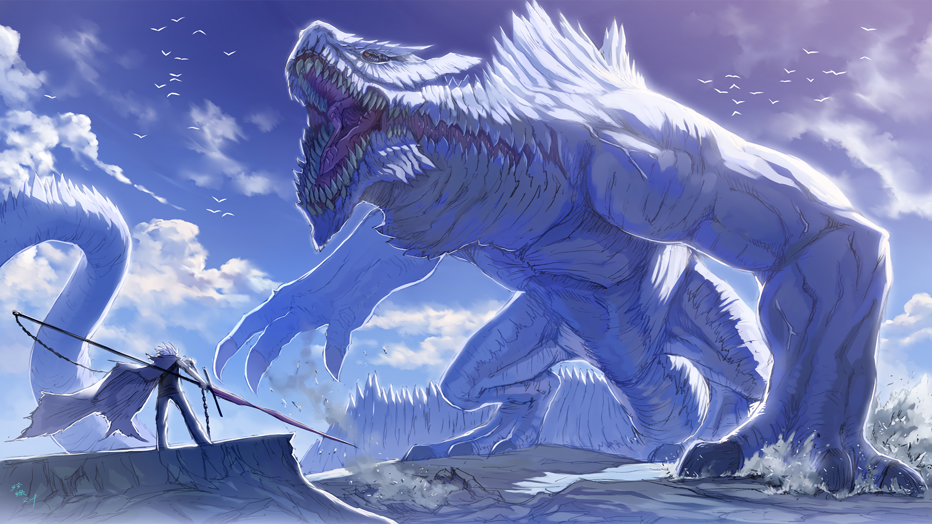 Anime Wallpaper Pretty Cool Monster Fight Image Indie Db