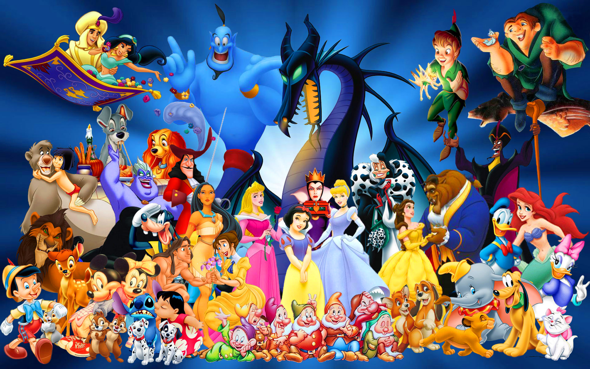 Free desktop wallpaper of Disney Cartoon Characters