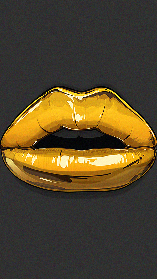Gold Lips Wallpaper On