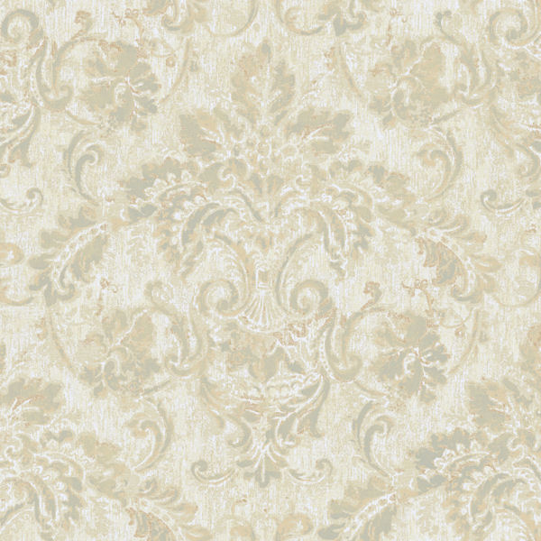 Cream And Grey Antique Damask Wallpaper Wall Sticker Outlet