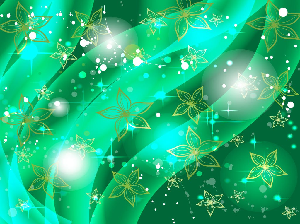 Emerald Floral Background Vector Art Graphics