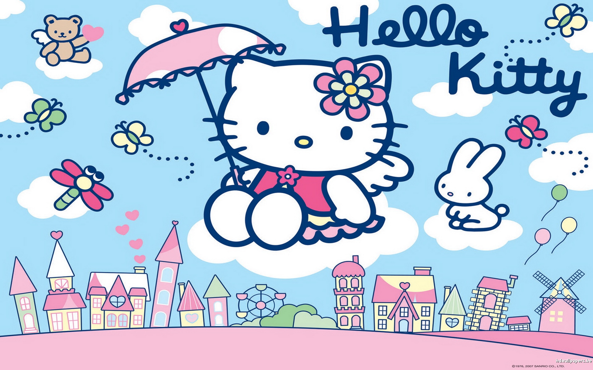 Hello Kitty And Rabbit High Res Photos Wallpaper Cute