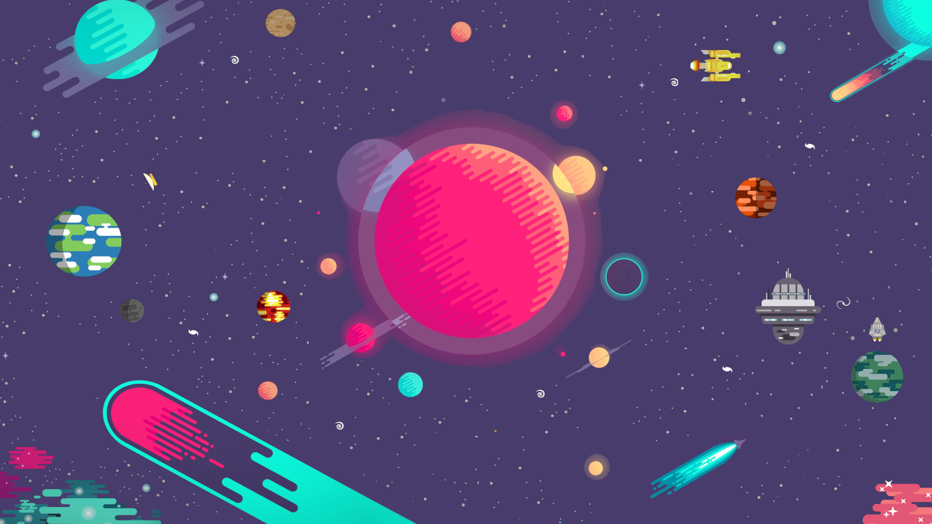 Kurzgesagt Stylized Wallpaper Made From A Bunch Of Phone