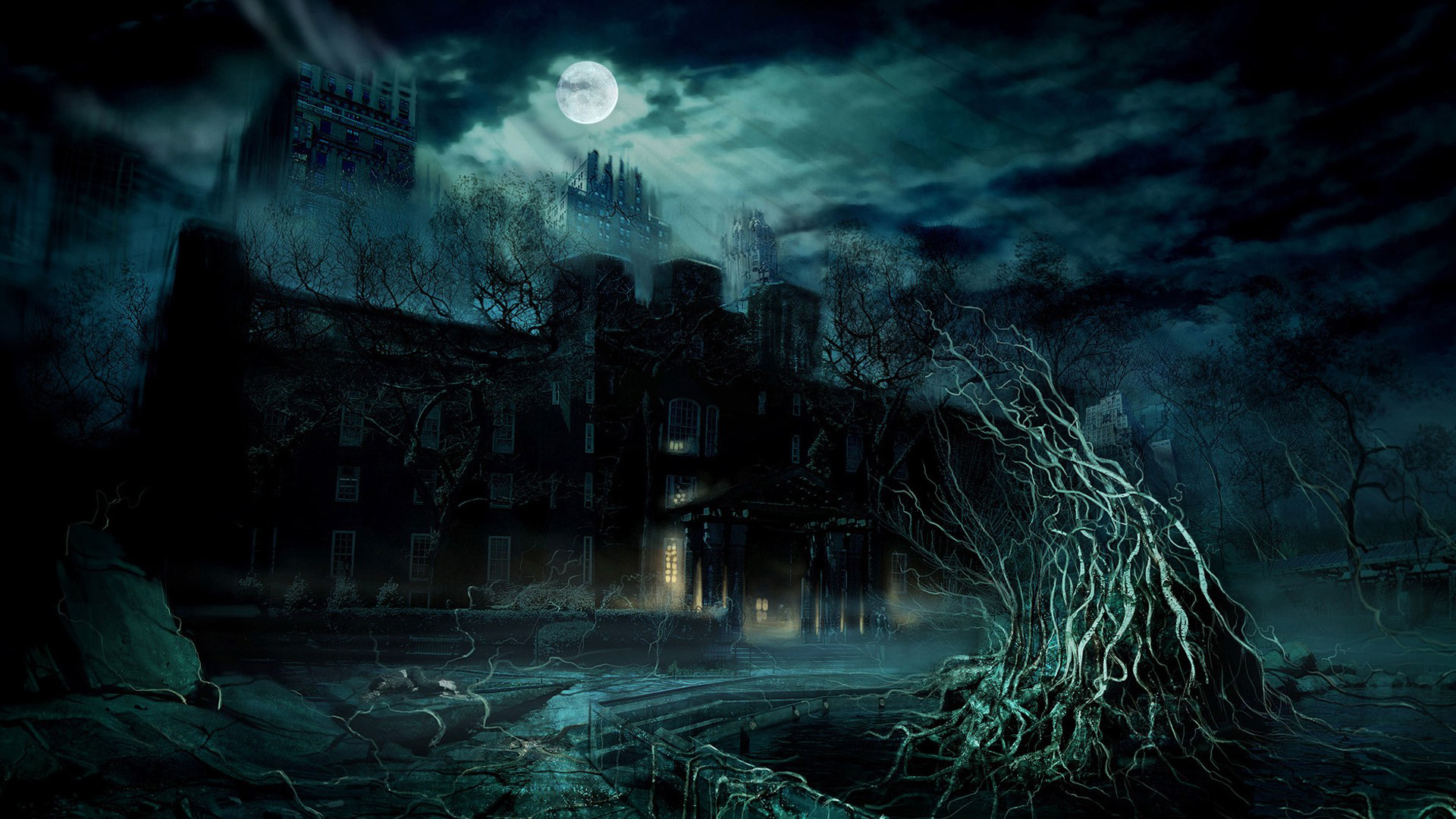 File Name Gallery For Spooky House Wallpaper