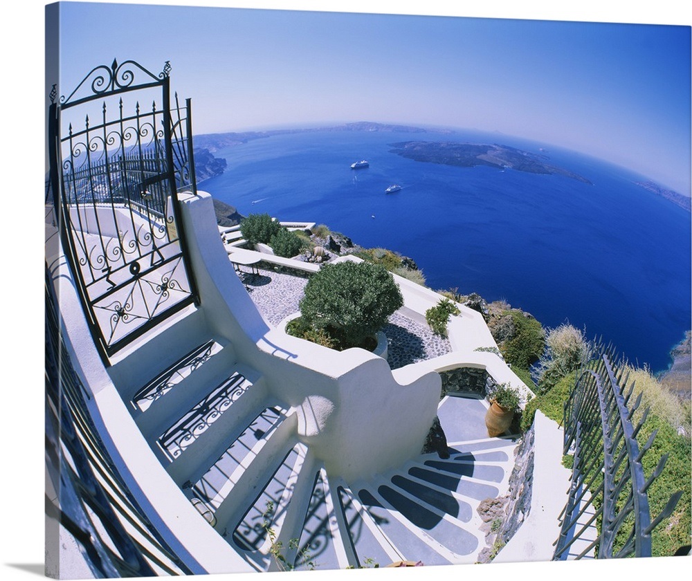 High Angle Of Steps Santorini Greece Wall Art S