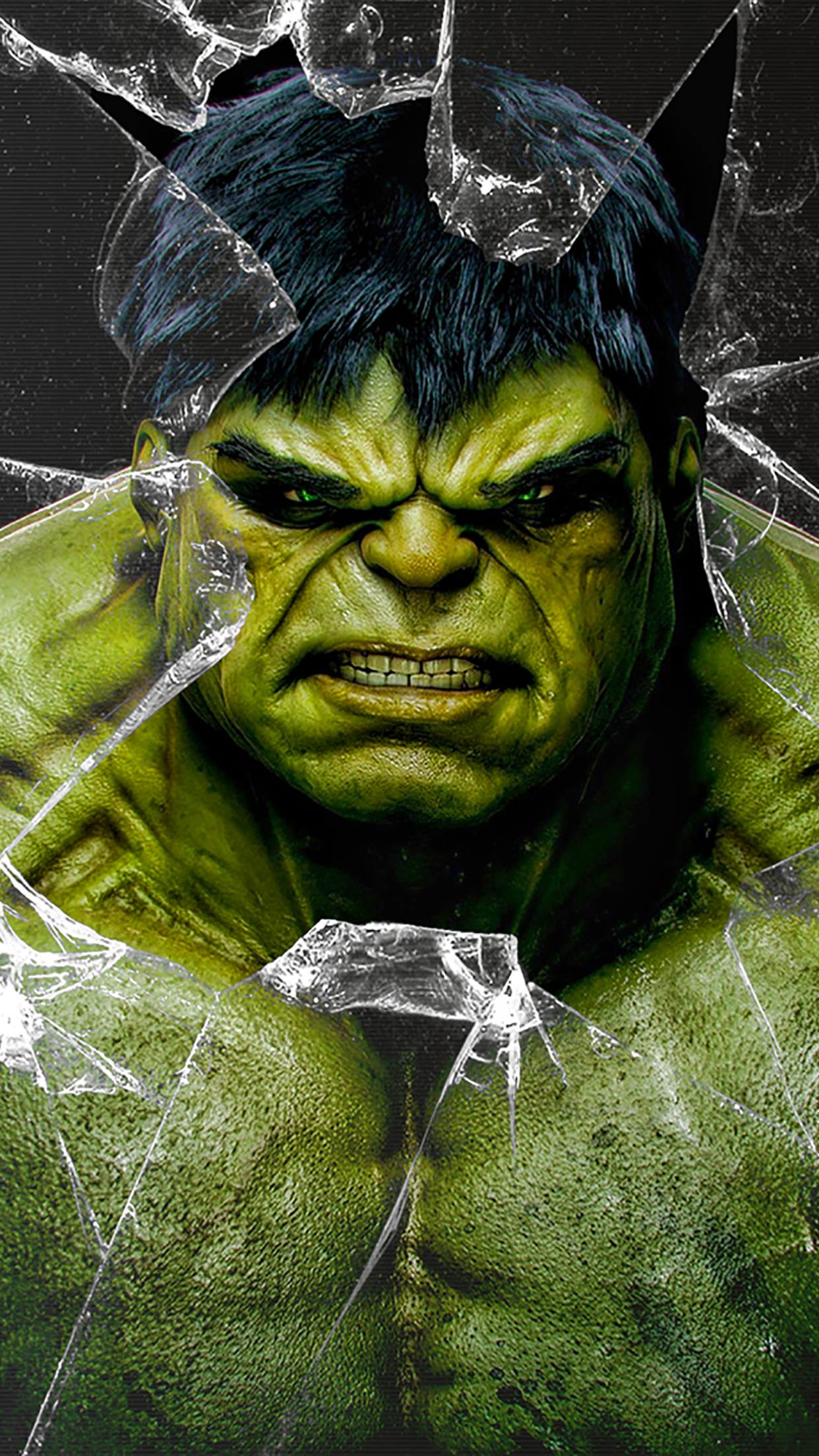 Hulk Broken Glass iPhone 3wallpaper Parallax Les Wallpaper